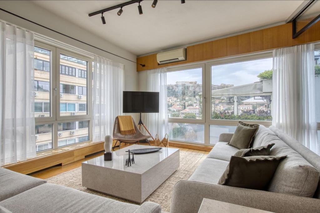 アテネSunny Luxury Loft,Stunning Acropolis View, Jacuzziアパートメント エクステリア 写真