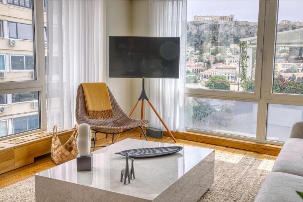 アテネSunny Luxury Loft,Stunning Acropolis View, Jacuzziアパートメント エクステリア 写真