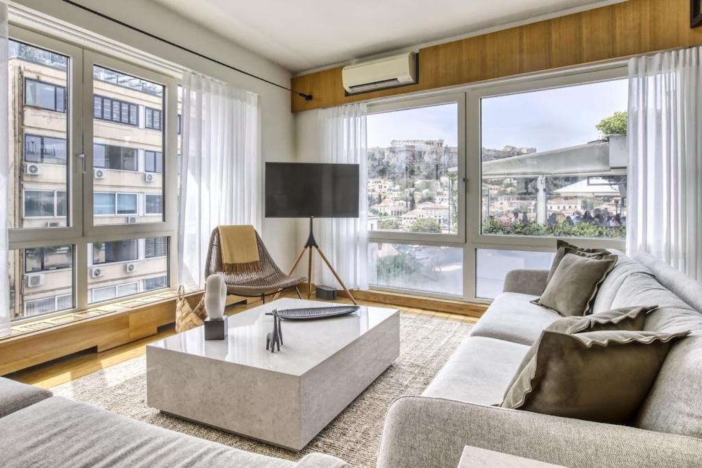 アテネSunny Luxury Loft,Stunning Acropolis View, Jacuzziアパートメント エクステリア 写真
